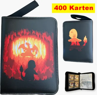 Produktbild von Pokemon Sammelalbum Sammelkarten Album 400 Karten,Hefte Ordner Buch für Karten 4 Taschen 50 Seiten, Weihnachten Sammelmappe Sammelbuch