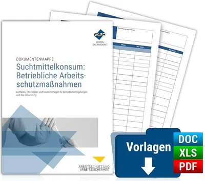 Produktbild von Dokumentenmappe Suchtmittelkonsum: Betriebliche Arbeitsschutzmaßnahmen