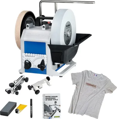 Produktbild von Tormek T8 Naßschleifmaschine Schärfsystem Schleifmaschine 421385 + T-Shirt Gr. M