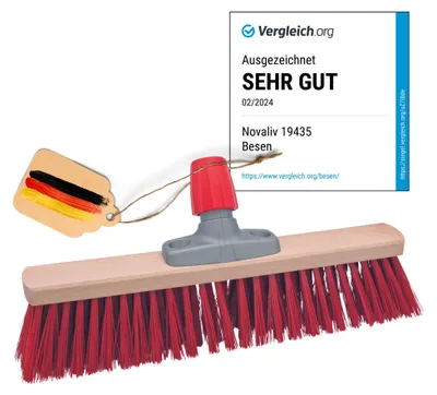 Produktbild von Novaliv Straßenbesen 40 cm Besenkopf I Besen ohne Stiel I Elaston rot I Grob I Industriebesen Kehrbesen Gartenbesen Hofbesen