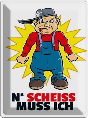 Produktbild von vianmo Blechschild 40x30 cm N' Scheiß muss ich Spruch Zitat