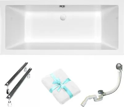 Produktbild von Cersanit | Badewanne - Wanne Rechteckig Intro - 170x75cm - Acrylwanne - Mit Siphon Und Füßen - Einbau Badewanne