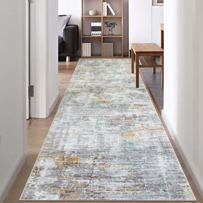 Produktbild von Rutschfester Teppich, 80 x 300 cm, waschbar, grau