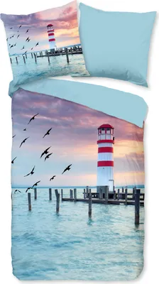 Produktbild von Pure Bettwäsche Leuchtturm - 135x200 cm - 100% Mikrofaser