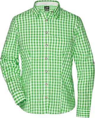 Produktbild von Ladies' Traditional Shirt green/white, Gr. XXL