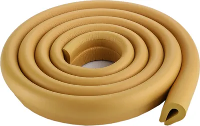 Obrázek produktu pro 2 metry dlouhý ochranný pás na hrany skleněných stolů typu U, pro batolata, zahustí se, je měkký, netoxický, barva khaki