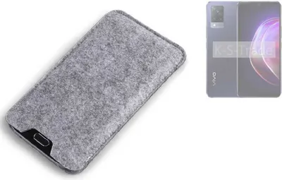 Produktbild von K-S-Trade Filz Handyhülle kompatibel mit Vivo V21 5G Schutzhülle Filztasche Filz Tasche Case Sleeve Handy Hülle Filzhülle grau
