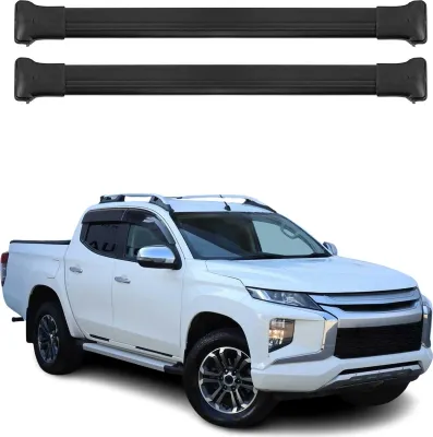 Image de Barres de toit transversales pour Mitsubishi L200 2015-2019 L2 Aluminium Noir
