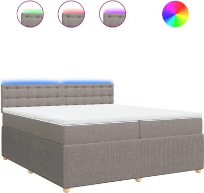 Produktbild von vidaXL Boxspringbett mit Matratze Taupe 200x200 cm Stoff