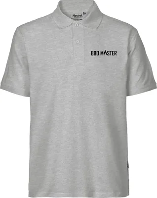 Produktbild von Huuraa Herren Polo Shirt BBQ Master Grillen XXL Sport Grey Bio Baumwolle Fairtrade Poloshirt Geschenkidee