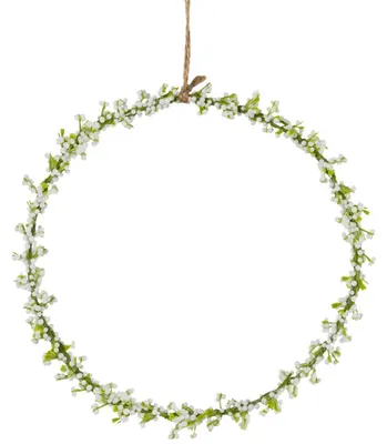 Immagine prodotto di Anello di fiori gypsophila a cerchio decorativo bianco/verde Ø 17 cm