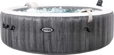 Obrázek produktu pro Intex PureSpa Greywood Deluxe, 795 l, 4 člověk/lidí, Kulatý, Bublinková masáž, Šedá, 40 °C