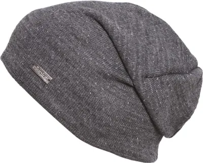 Eisglut Strick-Beanie Lucill mit Fleece-Innenband und Effektgarn in grau