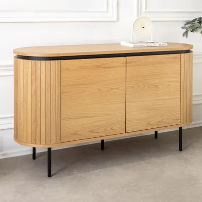 Produktbild von riess-ambiente Modernes Sideboard ATELIER 120cm Eiche schwarz Metall vier Fächer Kommode Anrichte Schrank