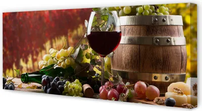 Produktbild von Leinwandbild 125x50 Wandkunst Herbstweinglas