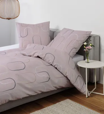 Produktbild von LOESCHEN Janine Design Seersucker-Bettwäsche-Garnitur 20164 TANGO Farbe taupe rosenholz Größe 135x200+80x80