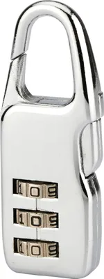 Image de Cadenas à combinaison Swish, 3 chiffres, intérieur, anse acier, 21mm, nickelé - THIRARD