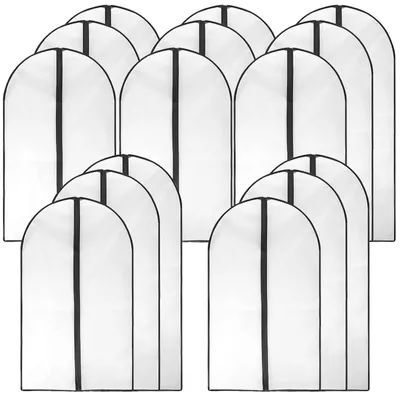 Obrázek produktu pro Obaly na šaty 15 kusů - Prodyšné - Voděodolné - Se zipem - Ochranné obaly na obleky/šaty - 60x80/100/120cm - Úložné tašky