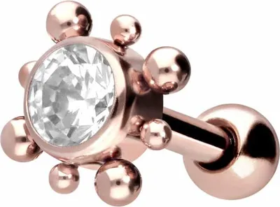 Produktbild von Ohrpiercing Chirurgenstahl Ohrpiercing KRISTALL + KUGELQUADRAT