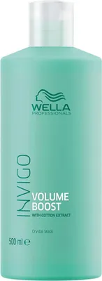 A teal bottle of Wella Invigo Volume Boost Bodifying Shampoo.