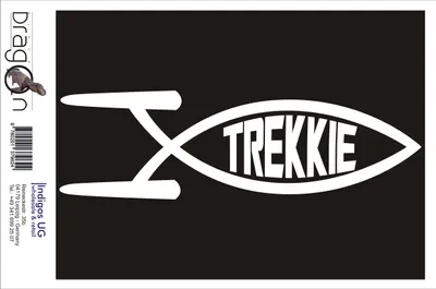 Produktbild von Aufkleber / Autoaufkleber - JDM / Die cut / Auto / OEM - Trekkie Fisch - 200x600 mm silber - Heckscheibe / Heckscheibenaufkleber