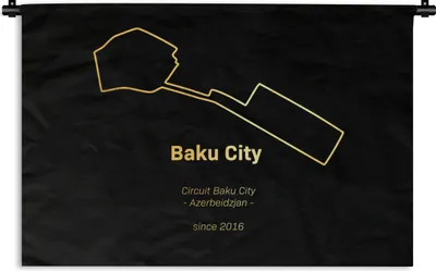 Produktbild von MuchoWow® Wandteppich Wandbehang Baku - Formel 1 - Rennstrecke 150x100 cm Tapisserie Dekoration Wandtuch - Waschbar - Tapisserien - Wand-Decke
