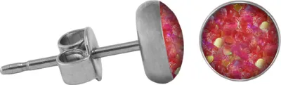 Produktbild von Chirurgenstahl Ohrstecker Glitterline Farbe - Pink-Aurora Borealis Größe - 4 mm