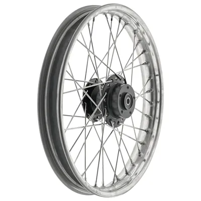 Produktbild von Simson Speichenrad,1,6x16 Zoll für Scheibenbremse (Nabe schwarz, Edelstahlfelge, Edelstahlspeichen) S51-S83