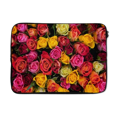 Produktbild von MuchoWow® Laptop Hülle 13 Zoll Rosen - Rosa - Rot Laptoptasche - Laptophülle - Sleeve - Rundumschutz