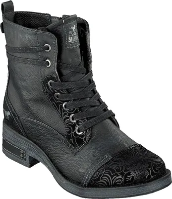 Produktbild von Mustang Damen Boot Stiefelette Prägemuster 7-Loch-Schnürung 1293-501, Größe:37 EU, Farbe:Schwarz
