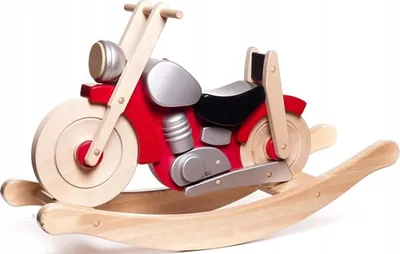 Zdjęcie produktu dla Konik na biegunach „Rocking Motorbike” Drewniana zabawka Zwierzę na biegunach Zabawka