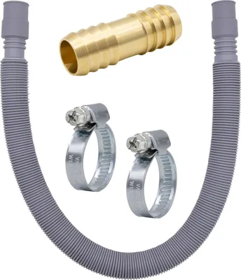 Produktbild von VARIOSAN Ablaufschlauch Verlängerung Set, 60-200 cm, ausziehbar, 3/4", inkl. Messing Schlauchverbinder und Schlauchschellen, für Waschmaschine und Geschirrspüler
