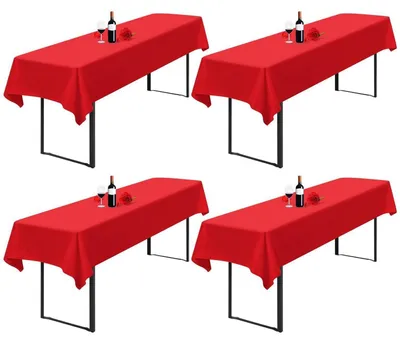 Produktbild von Tischdecke Bierzeltgarnitur 4 Stück 100 x 250 cm Rot Wasserdicht Polyester