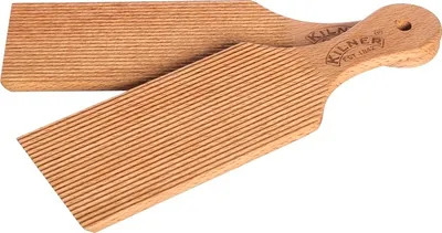 Two wooden butter boards are shown on a white background.