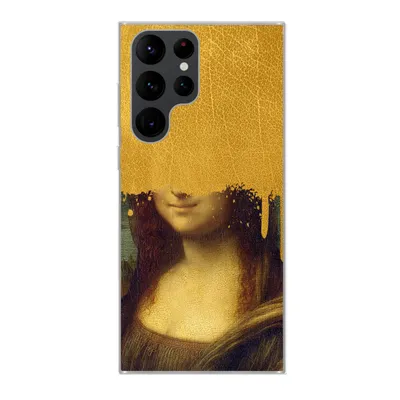 Produktbild von MuchoWow® Handyhülle Schutzhülle Hülle für Samsung Galaxy S22 Ultra Mona Lisa - Da Vinci - Gold Silikon Softcase Handy Hülle - Abbildung