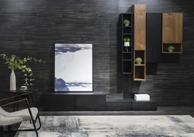 Obrázek produktu pro TV-Möbel Schrankwände Regal Wohn Wand Schränke Side Low Board Regale Holz design