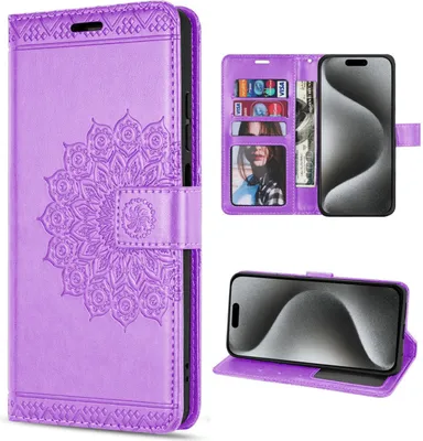 Produktbild von Hülle für iPhone 15 / 15 Pro / 15 Plus / 15 Pro Max Handyhülle Handy Tasche Etui iPhone 15 Pro Lila