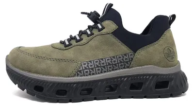 Image de Chaussures Rieker Morelia pour femmes, chaussures basses, mocassins, couleur verte, style décontracté