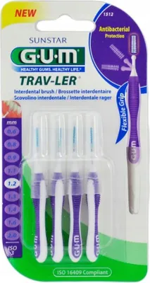 Produktbild von Sunstar GUM Trav-Ler Interdentalbürsten 1,2 mm 4 Stück