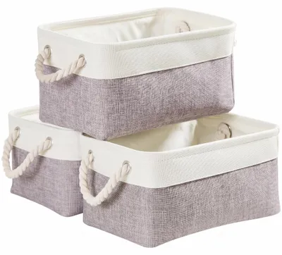 Productafbeelding van Opvouwbare opbergboxen [3-delig] - Opvouwbare canvasboxen voor organisatie