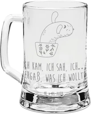 Produktbild von Mr. & Mrs. Panda Humpen Kaktus Mama - Transparent - Geschenk, Kakteen, Seidel, Glas Bierkrug, Motivation, Ärger, Büro, Krug, graviert, Quote, Mit Gravur