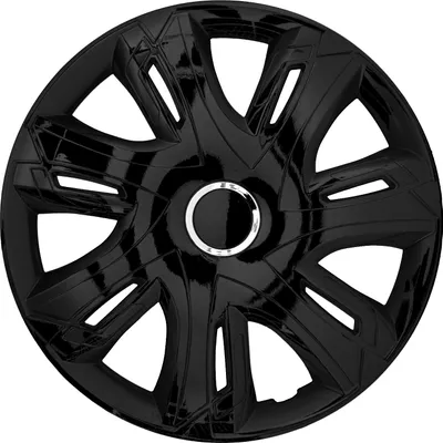 Immagine prodotto di Copricerchi per cerchi in acciaio Set di 4 coprimozzi per auto Adatto alla maggior parte delle marche e dei cerchi Plastica ABS Laccato nero 16