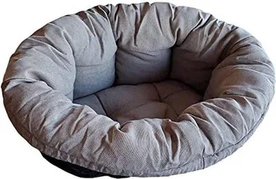 Produktbild von Gewatteerte Kissen für Hunde und Katzen - Waschbarer, weicher Baumwollbezug - Verstellbar - Grau - Kleiner - 52 x 39 H 21 cm Katzenkissen
