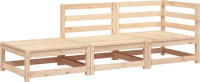 Produktbild von Gartensofa mit Fußhocker 2-Sitzer Massivholz Kiefer
