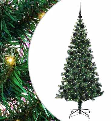Zdjęcie produktu dla vidaXL Sztuczna, oświetlona choinka zielona 180 cm