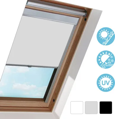 Tenda Avvolgibile Oscurante Per Finestre Velux/Fakro - Grigio Scuro, 78x98 Cm - Foto 11