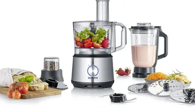 Produktbild von SEVERIN Multifunktionale Küchenmaschine zum Kneten, Rühren, Reiben, Raspeln, Mahlen u.v.m., Food Processor mit umfangreichem Zubehör, hochwertiger