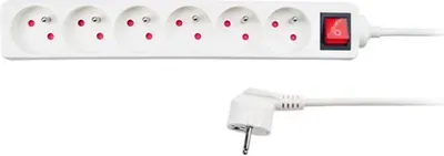 Immagine prodotto di Solight Cavo di prolunga bianco, interruttore, 6 prese, 2 m PP71