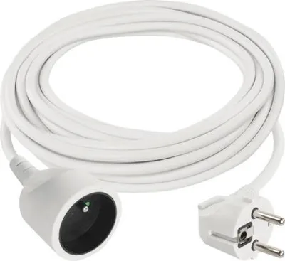 Produktbild von Solight Verlängerungskabel - Stecker, 1 Buchse, weiß, 5m