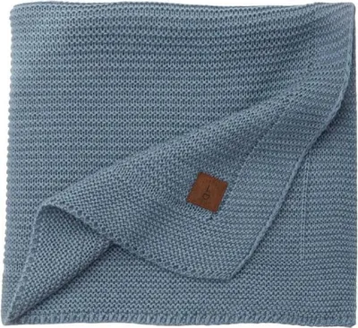 Produktbild von Baby Strickdecke, Babydecke, Weich & Atmungsaktiv, 80x100cm, Rauchblau